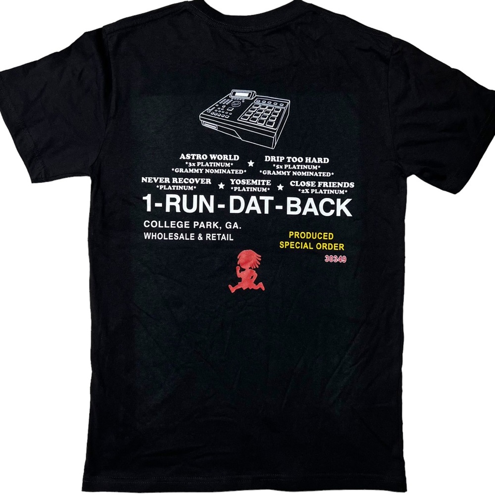 NWOT Turbo Run Dat Back Graphic T-Shirt in Black Unisex Sz S